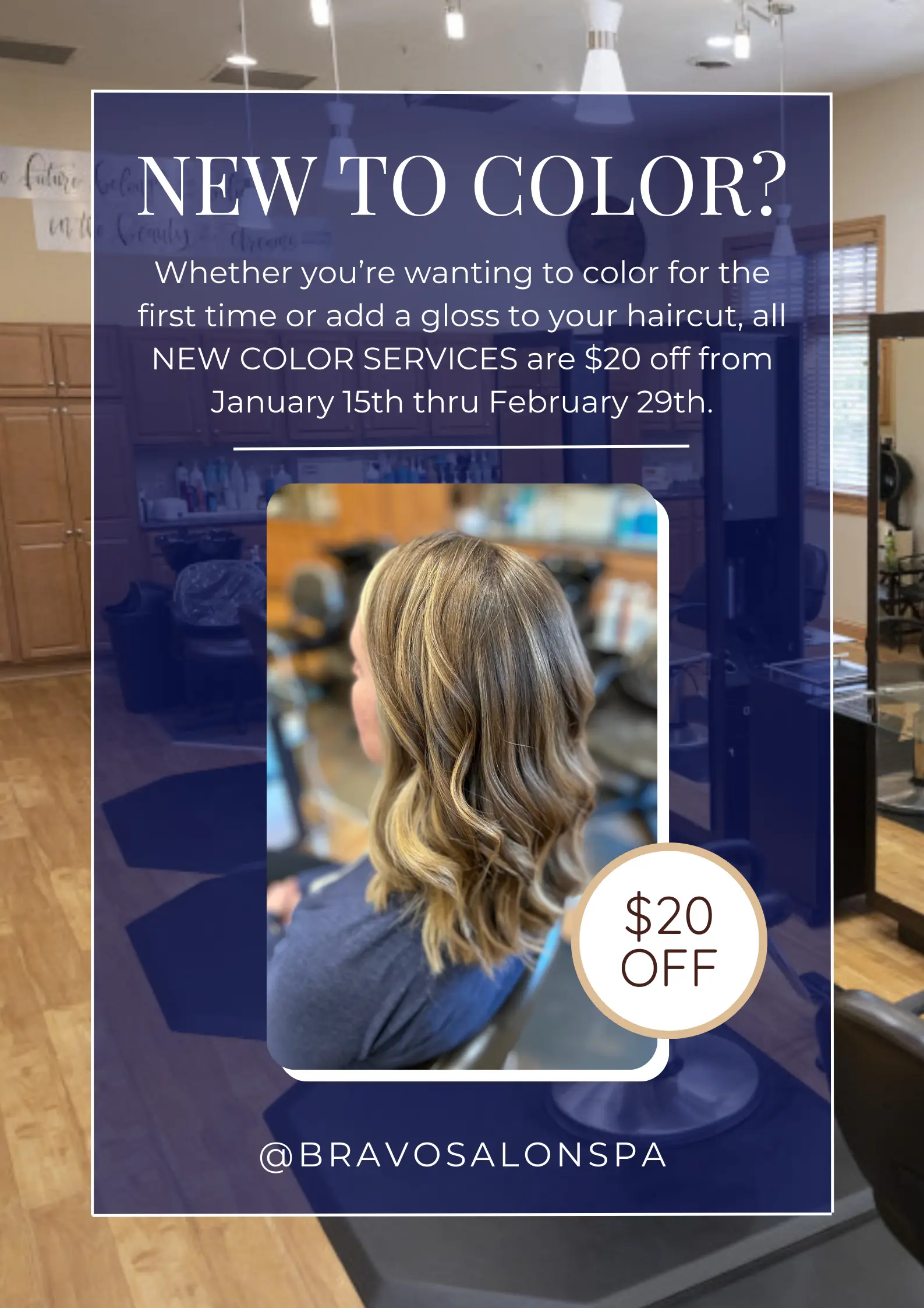 Color Services Promotion - $20 OFF